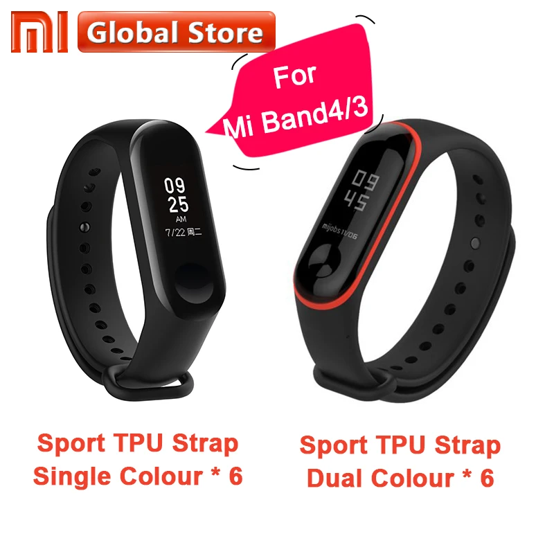 Mi Band 4/3 спортивный ремешок для TPU mi наручные 2019 Новейший цветной экран 12 цветов на
