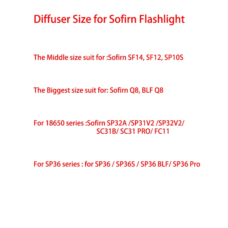 2 шт./лот Sofirn диффузор для C01S SP10S Q8 SP32A SP31V2 SP32V2 SC31PRO FC11 SP36 Pro SP36S SP36BLF светодиодные
