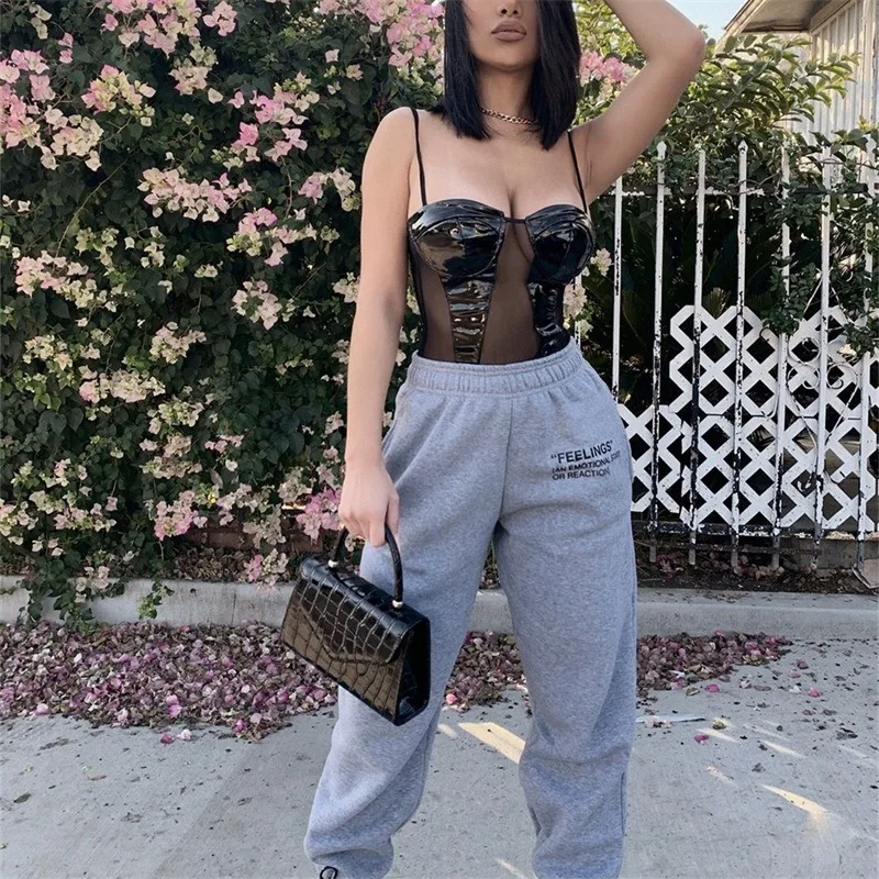 

Женские весенние брюки с высокой талией, новые спортивные брюки в стиле Харадзюку, спортивные брюки с широкими штанинами, уличная одежда, ко...