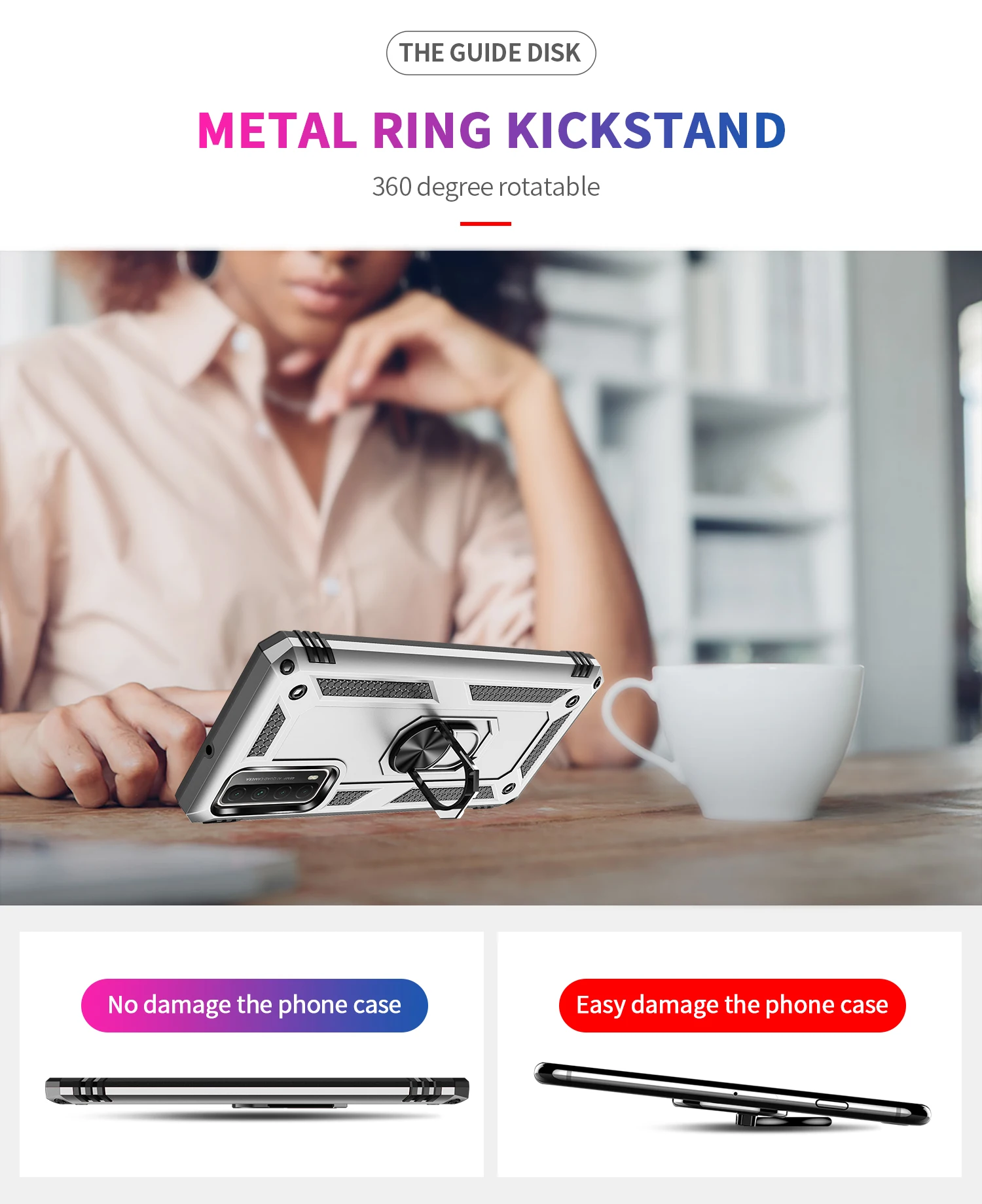 

Phone Case For Huawei Honor Play 4T 20 8S 8A 10 9S 9A 9X Lite P Smart Pro Z S 2021 2020 2019 Luxury Armor With Ring Bracket Case