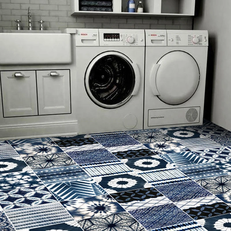 3D наклейки на пол водонепроницаемые самоклеящиеся плитки ПВХ обои для ванной