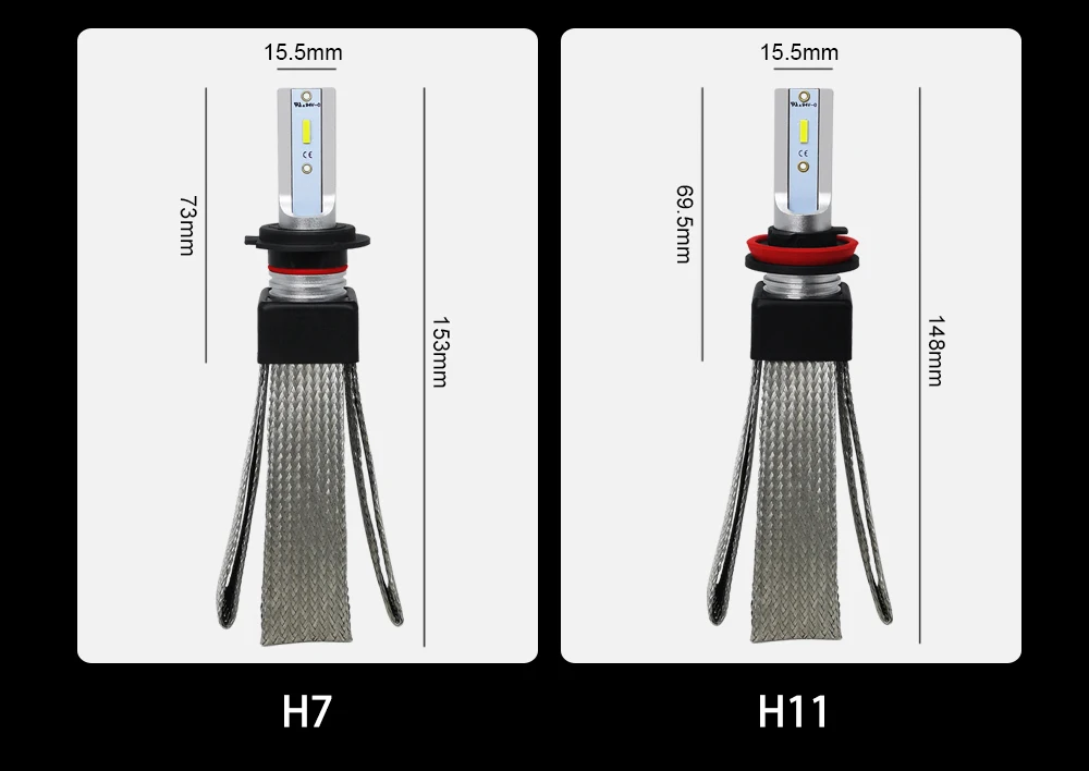 Roadsun огни автомобиля светодиодный H4 H7 H11 H1 H3 880 9005 9006 9007 H27 HB3 HB4 светодиодный фары лампы авто лампы со светодиодными кристаллами для помощи при парковке 12V 6000K