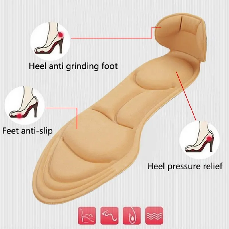 1 Pair Comfort Breathable Women's Fashion Insoles Massage High-heeled Shoes Insoles Anti-slip HOT