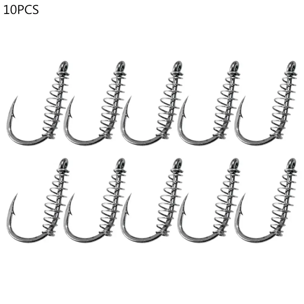 

10Pcs Sharpened Carbon Steel Chub Spring Fishing Hooks Fish Tackle Accessory