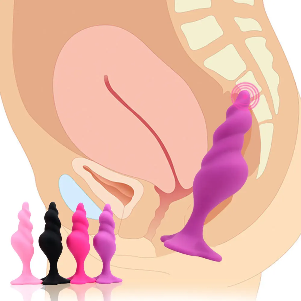 Силиконовый массажер простаты IKOKY анальная пробка с нитью анальный