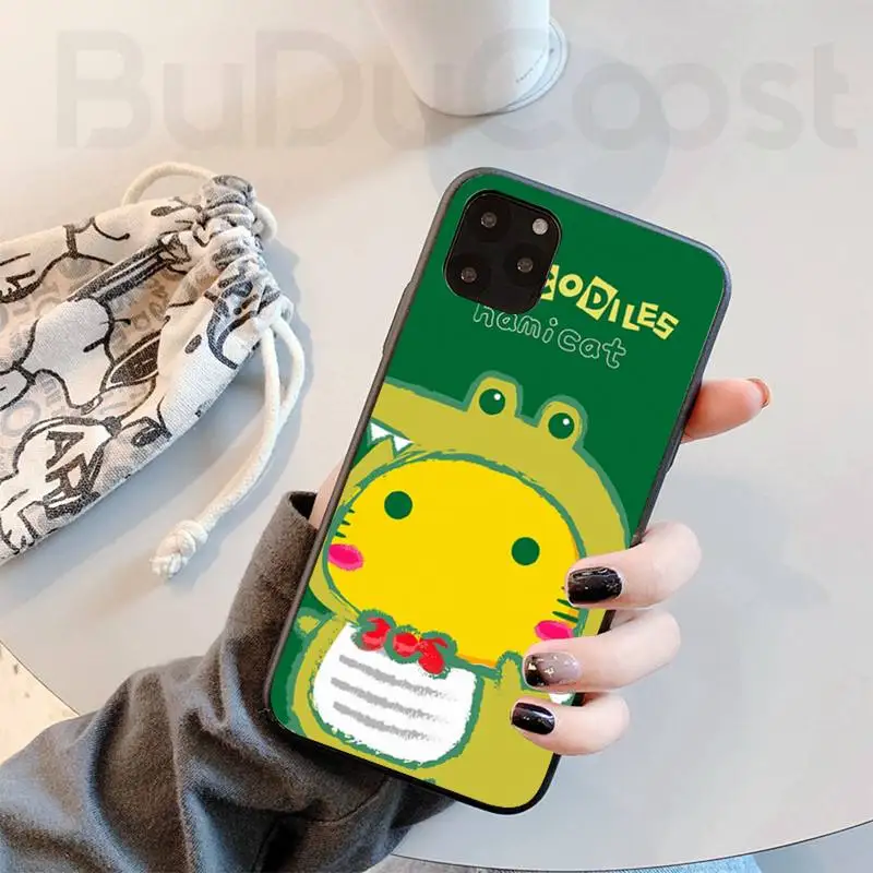 

Riccu Cute cat rain crocodile cartoon Phone Case For iphone 11 Pro11 Pro Max X XS XR XS MAX 8plus 7 6splus 5s se 7plus case