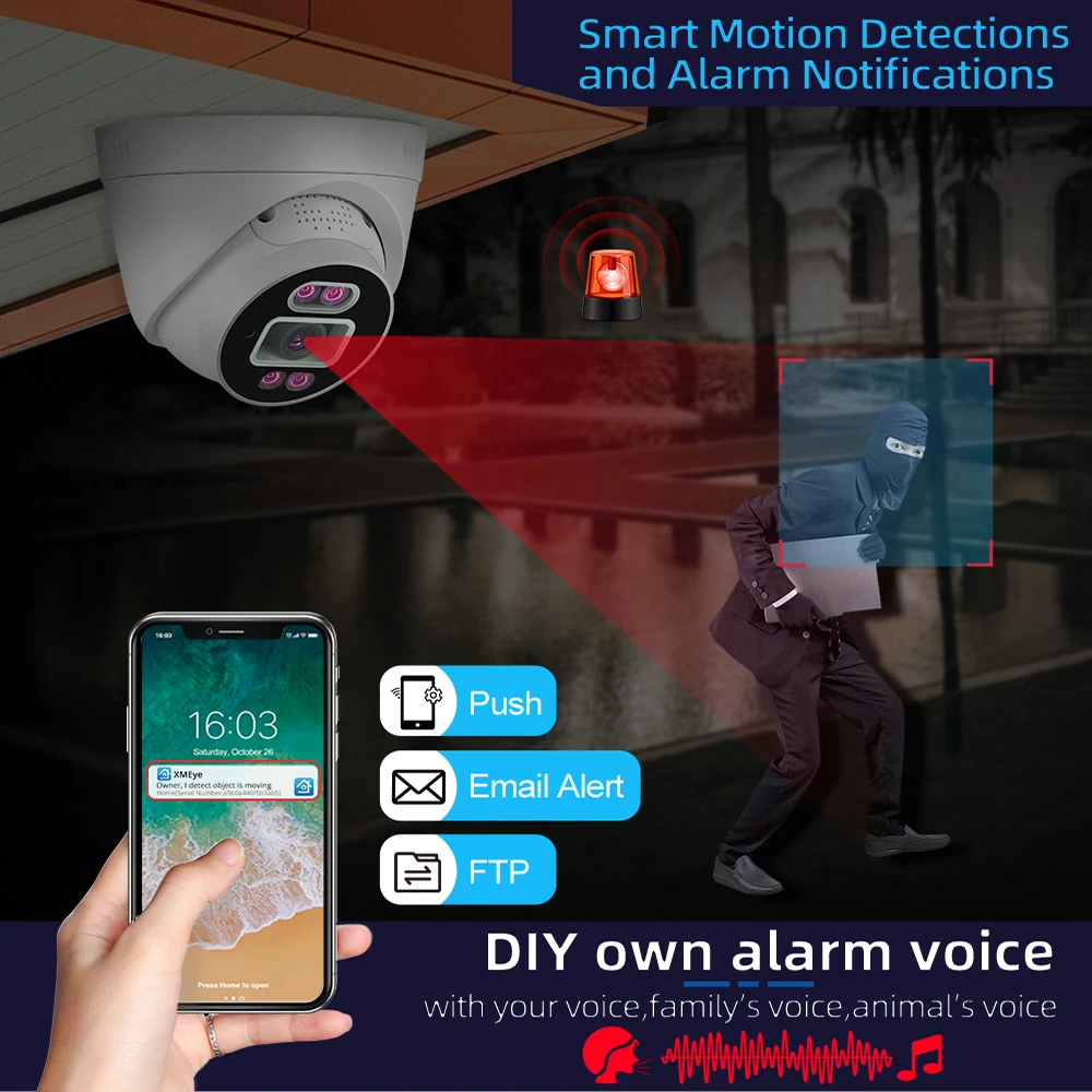 Камера видеонаблюдения MISECU 5 МП 8-канальный POE NVR Smart AI купольная камера для