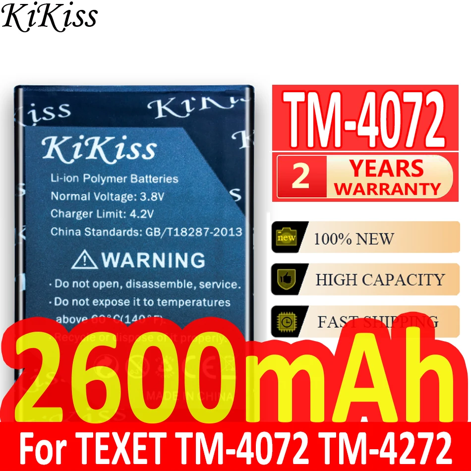 2600 мАч высокой Ёмкость Батарея для TEXET TM-4072 4072 TM-4272 TM4072 мобильный телефон |