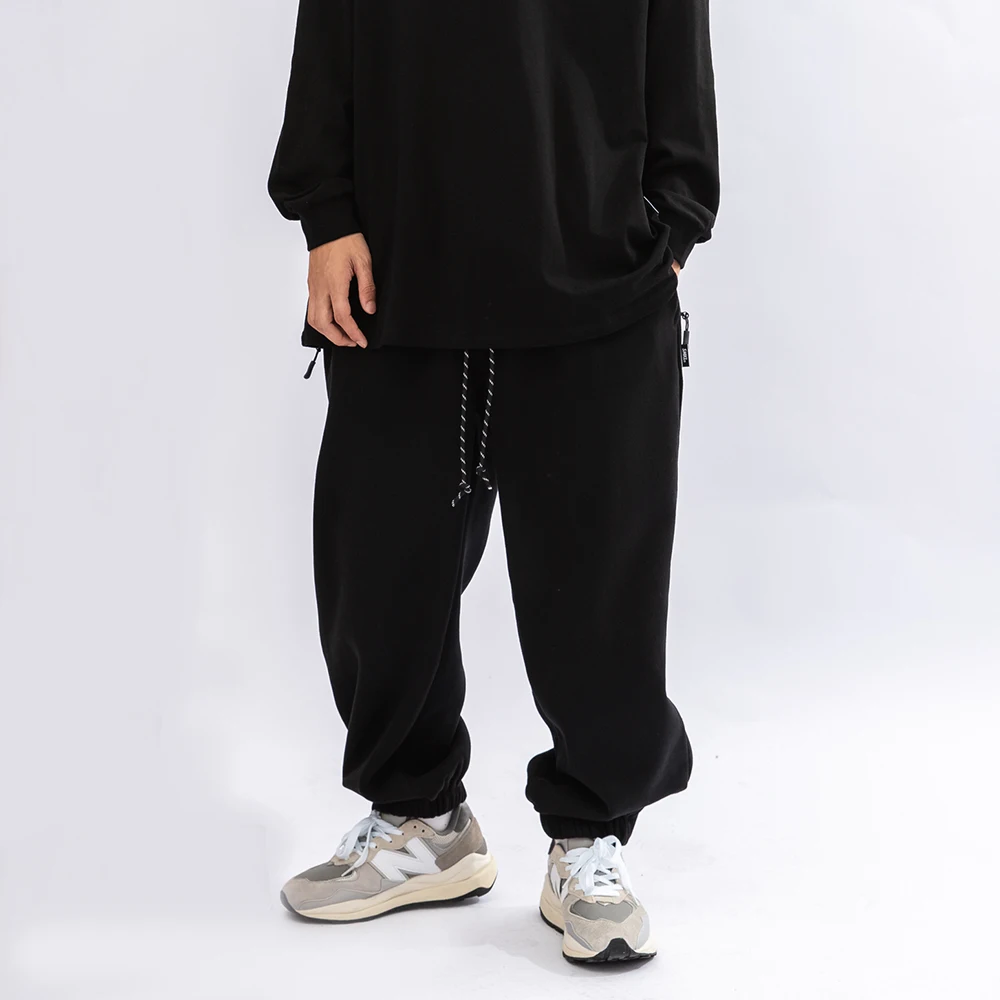 

Solid Color Fleece Jogger Pants Mens Autumn Elastic Waist Sweatpants Loose Casual Sweatpants Trousers Men