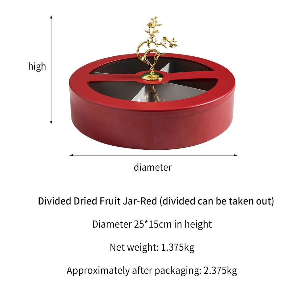 

1 piece ceramic snack box with lid separated nut snack fruit platter tray creative snack dried fruit storage box container