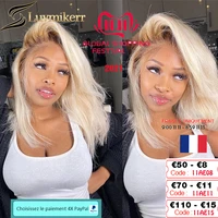 bone straight short bob ombre 613 blonde 13x6 hd lace frontal wigs human hair black women invisible full transparent front wig