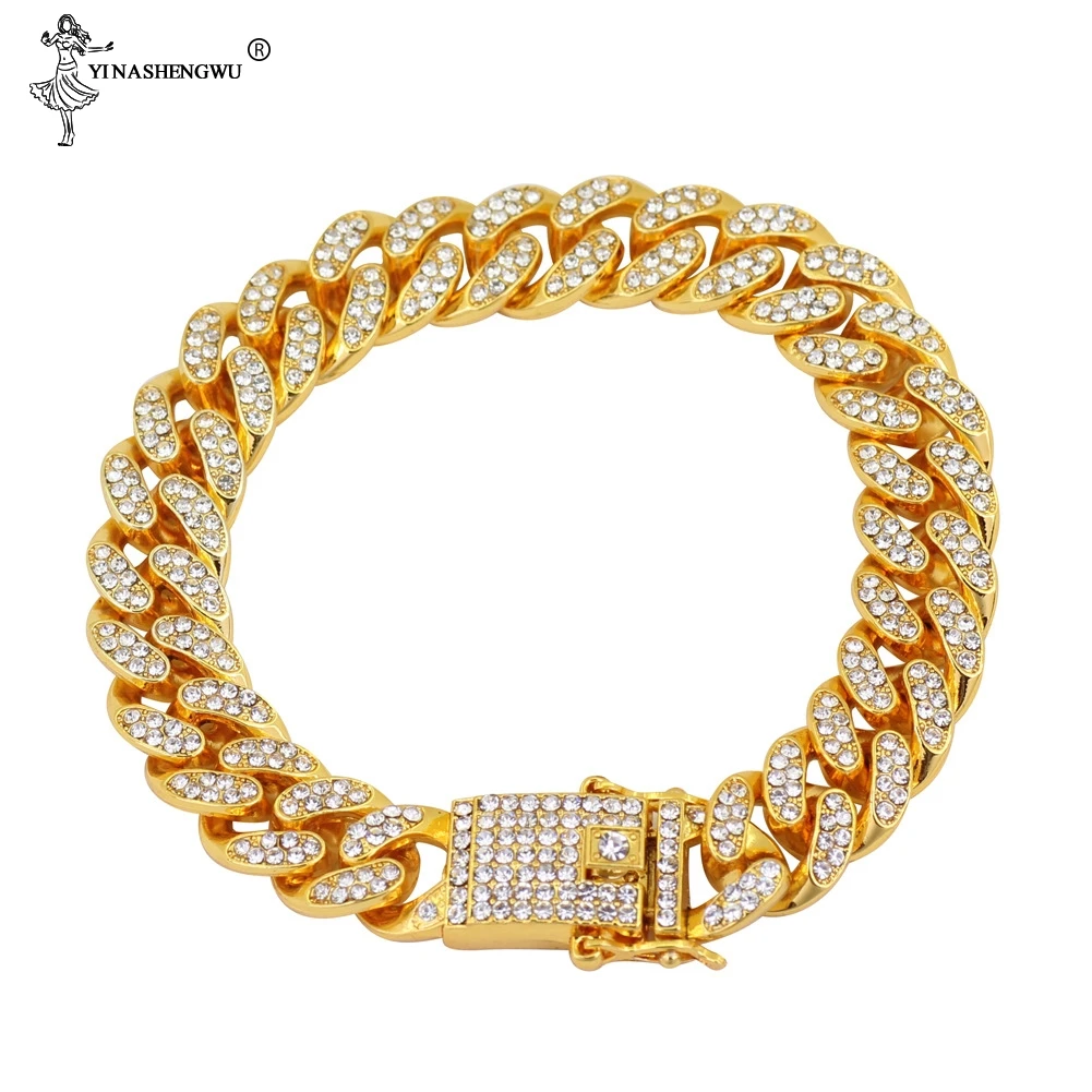 Стразы со льдом в стиле хип-хоп 1 комплект 13 мм золотой цвет полностью Майами