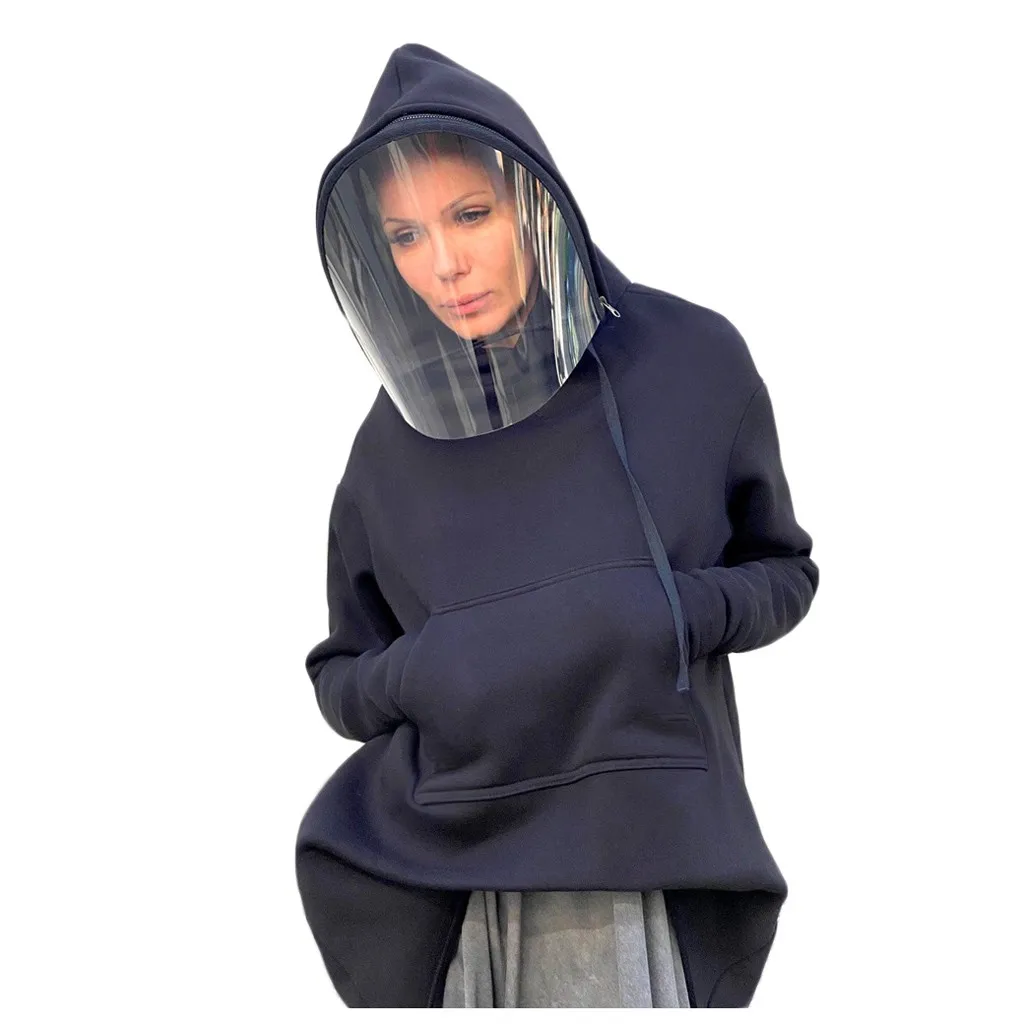 Бесплатная Страусиная теплая оверсайз Женская толстовка 2020 с капюшоном женские