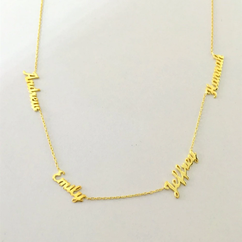 

Заказное ожерелье из нержавеющей стали с несколькими именами, Персонализированный Кулон-табличка с именем для членов семьи, ожерелье, ювел...