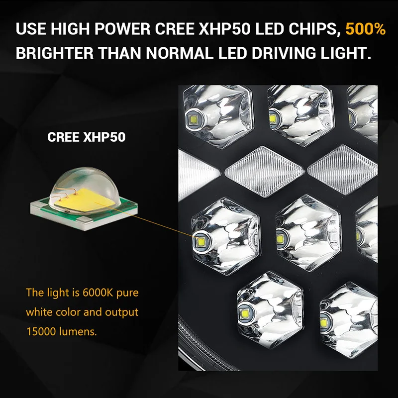 9 дюймов светодиодный рабочий светильник круглые водительские пятно луча 6000 К