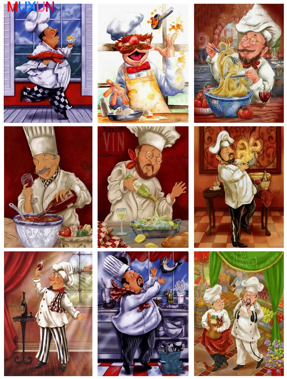 Алмазная живопись вышивка крестиком алмазная мультяшный счастливый шеф повар