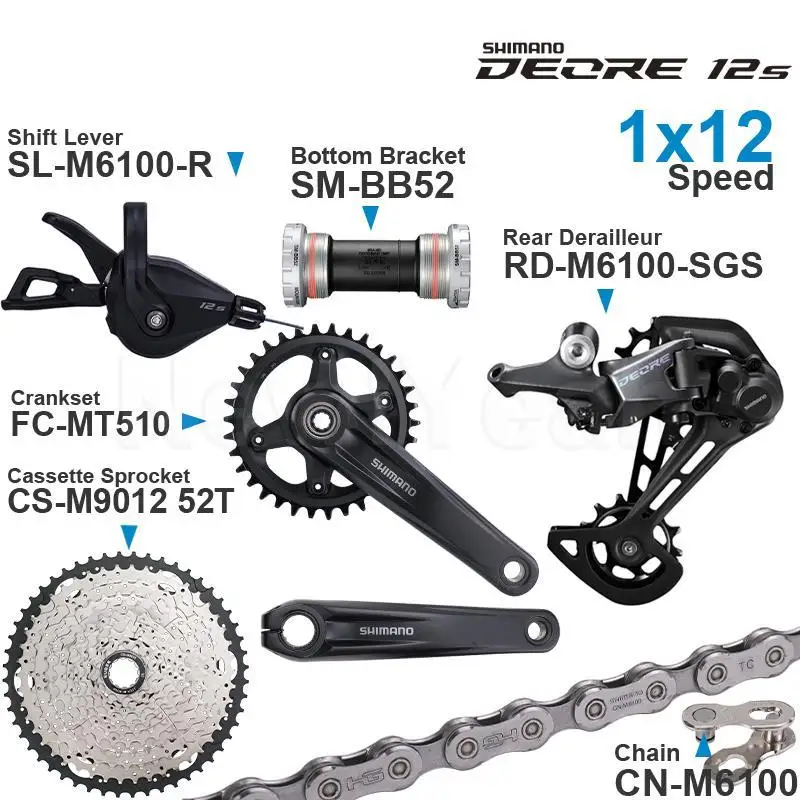 Переключатель передач SHIMANO DEORE M6100 12 Скоростей задняя цепь кривошипная система MT510