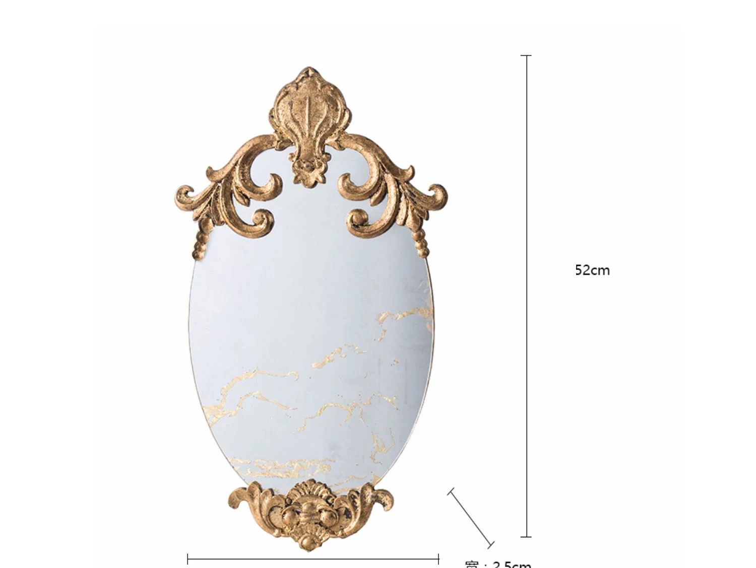 Европейский дворцовый ретро стиль Золотой резной туалетный столик для спальни