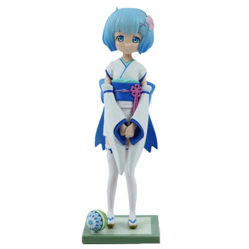 

Re Life In A Different World From Zero Rem Ram Childhood Kimono Anime Action Figure GK 18CM PVC Statue Figma Toys For Children