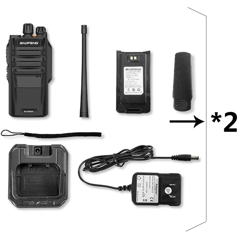 2pc Walkie Talkie Long Range 5-15KM BF S56 Max IP67 Waterproof High Power 10W Transceiver handy Baofeng talkie walkie