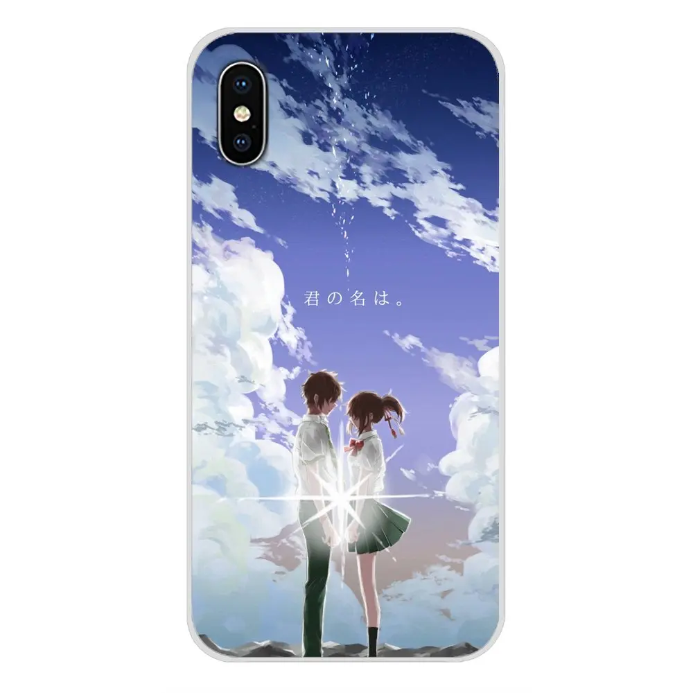 Чехол из ТПУ для Apple iPhone X XR XS 11Pro MAX 4S 5S 5C SE 6S 7 8 Plus ipod touch 5 6 японское аниме Твое имя Kimi