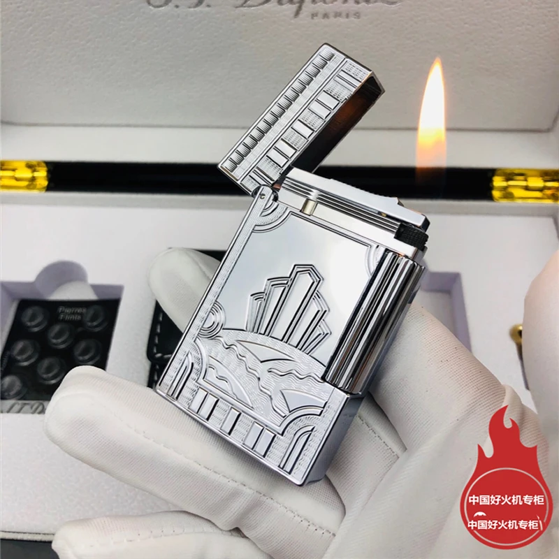 

100% New vintage dupont bright sound gas lighter windproof copper body for cigarette