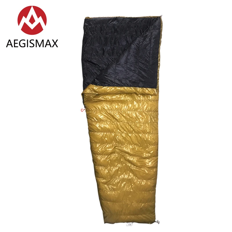 Легкий длинный походный пуховый спальный мешок AEGISMAX 800FP из белого гусиного пуха и