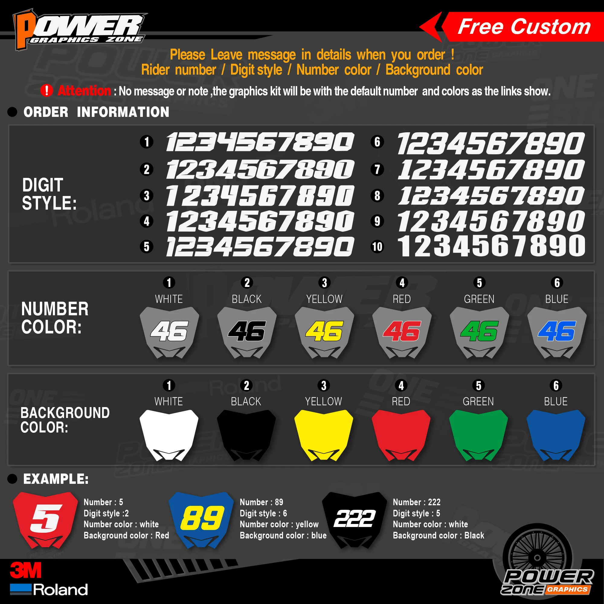 PowerZone Custom Team Graphics деколи для фона 3 м Набор наклеек KTM SX SXF MX 11-12 EXC XCW Enduro 12-13 125 до 500cc 12