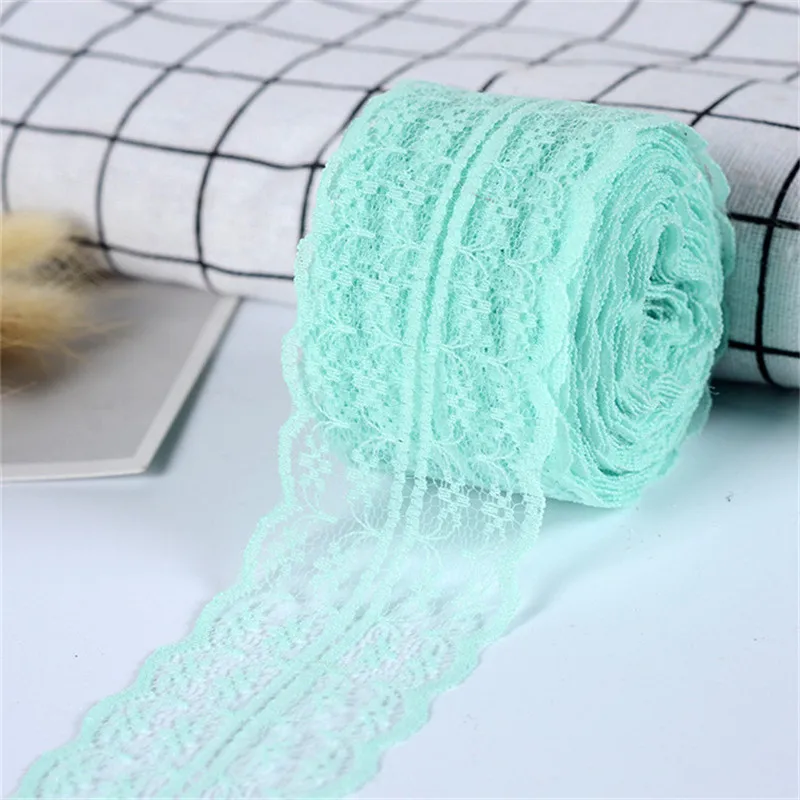 tiffany blue 5 метров 4,5 см кружево, лента, тесьма, отделка, ткань, сделай сам, вышитый сетчатый шнур для шитья, украшения, африканская кружевная ткань, материалы ручной работы - Цвет: tiffany blue