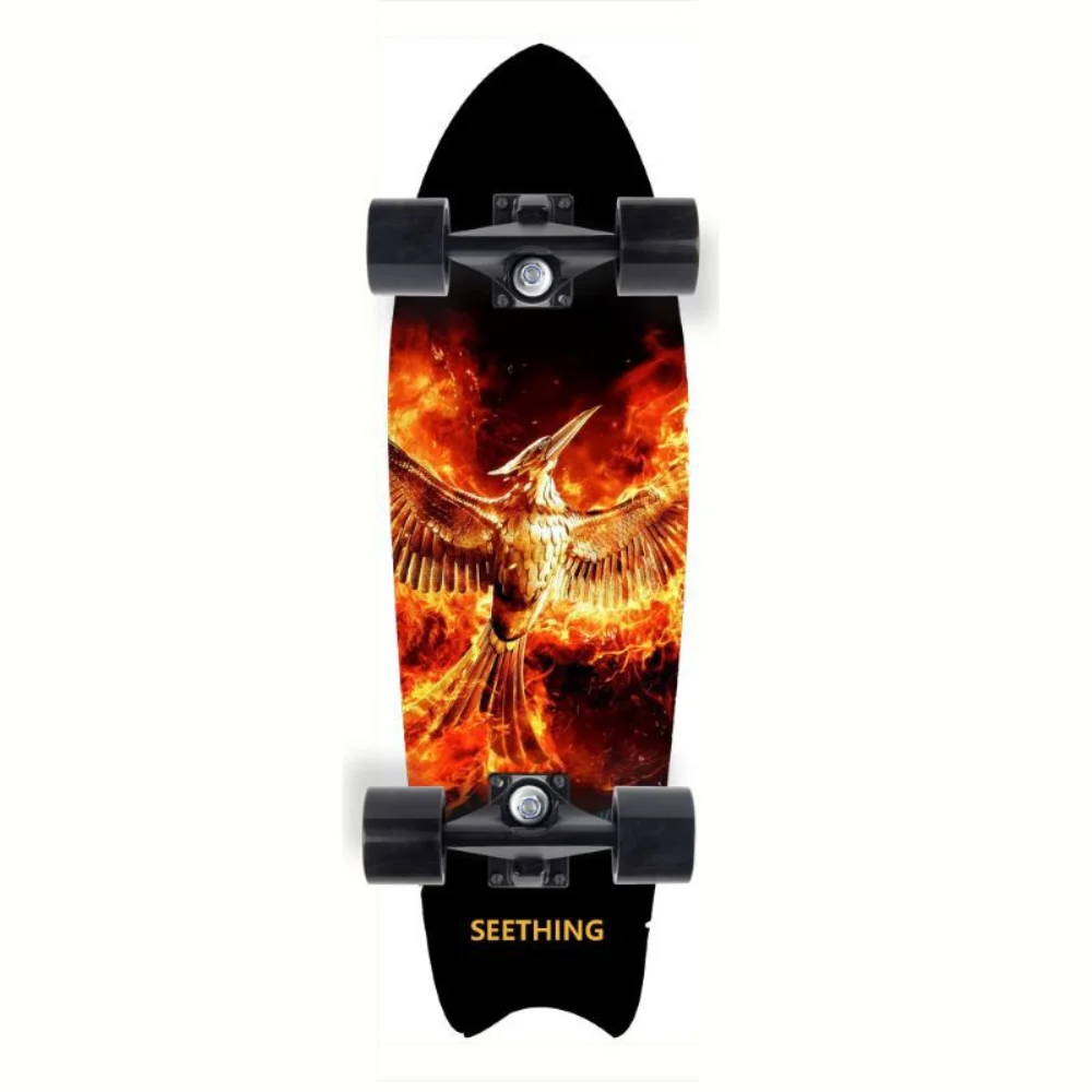 

AddFun Professional Skateboard Complete Cruiser for Adults Rocket Board 6 Color Skateboarding Deck Skate 4 Wheels Tool Young