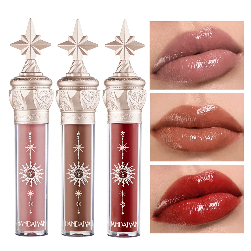

HANDAIYAN 8 Color Lipstick Glossy Lip Stick Non-Sticky Long Lasting Lip Gloss Moisturizing Lip Plumper Makeup Cosmetics