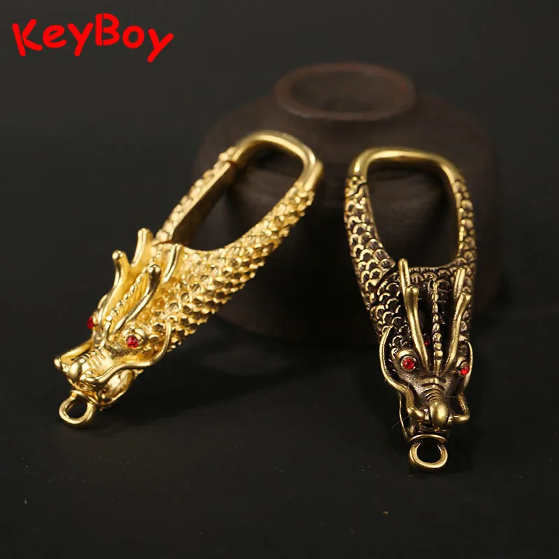 Винтажные медные украшения в китайском стиле латунные брелоки с драконом пряжка