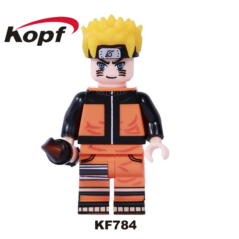 KF784 Without Box Одна строительных блоков Наруто кирпичи Uzumaki Наруто Саске джираика Хатаке Какаши фигурки для детей игрушки KF6078 - Цвет: KF784 Without Box