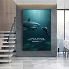 Картина на холсте с изображением белой акулы, животных, современные плакаты и принты, Настенная картина для гостиной, офиса, домашнего декора