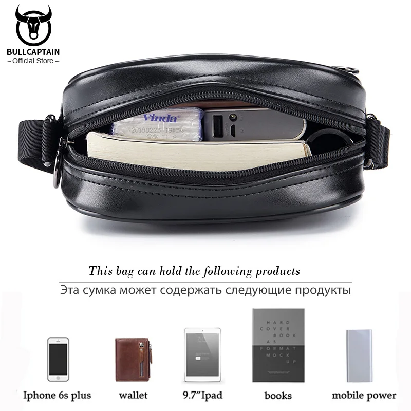 BULLCAPTAIN-Men's Messenger Shoulder Bag High-quality Classic Fashion Multifunctional Casual Medium and Small Bag
