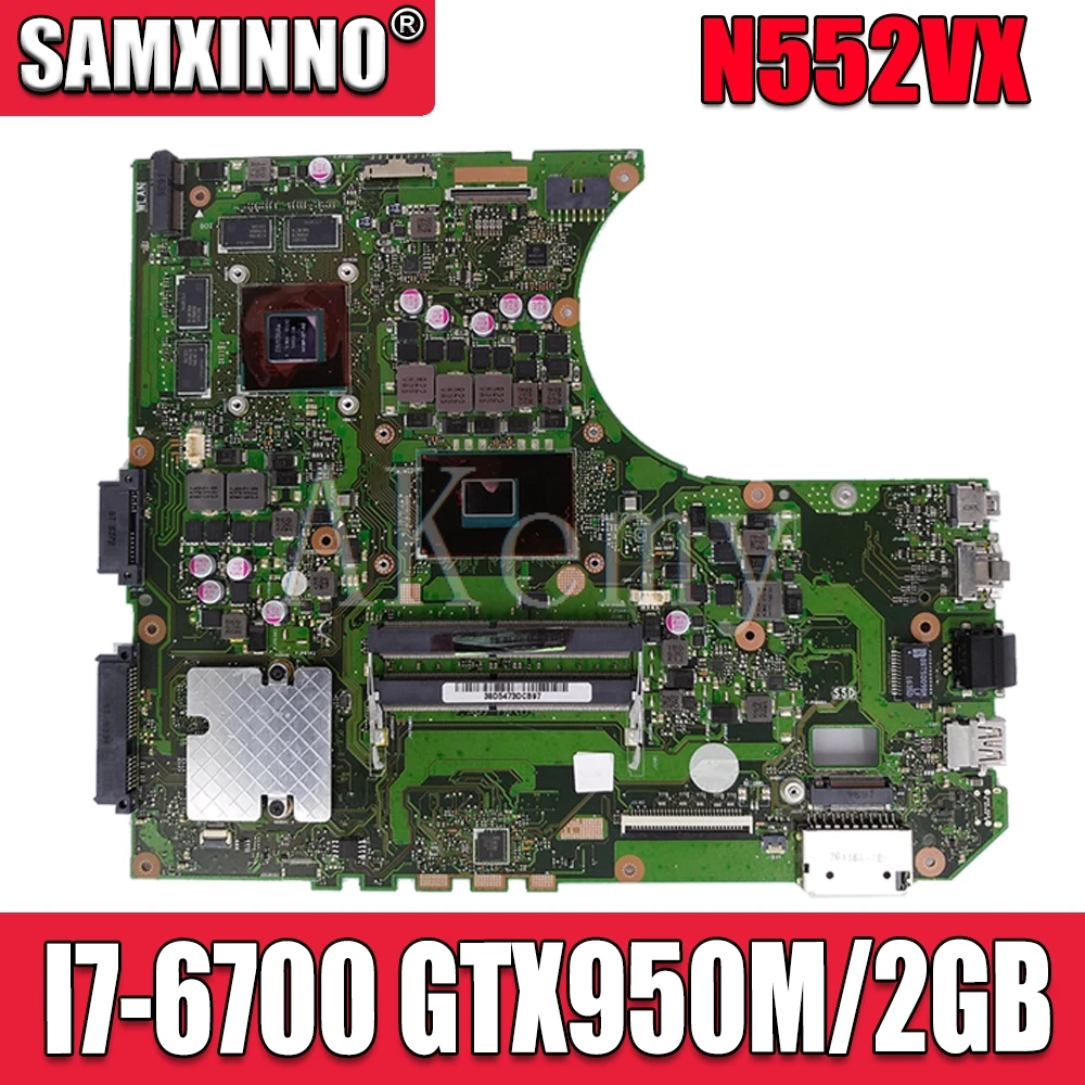 

N552VW N552VX Laptop motherboard W/ I7-6700HQ GTX950M-2GB For Asus VivoBook Pro N552VW N552VX N552V original mainboard HM170