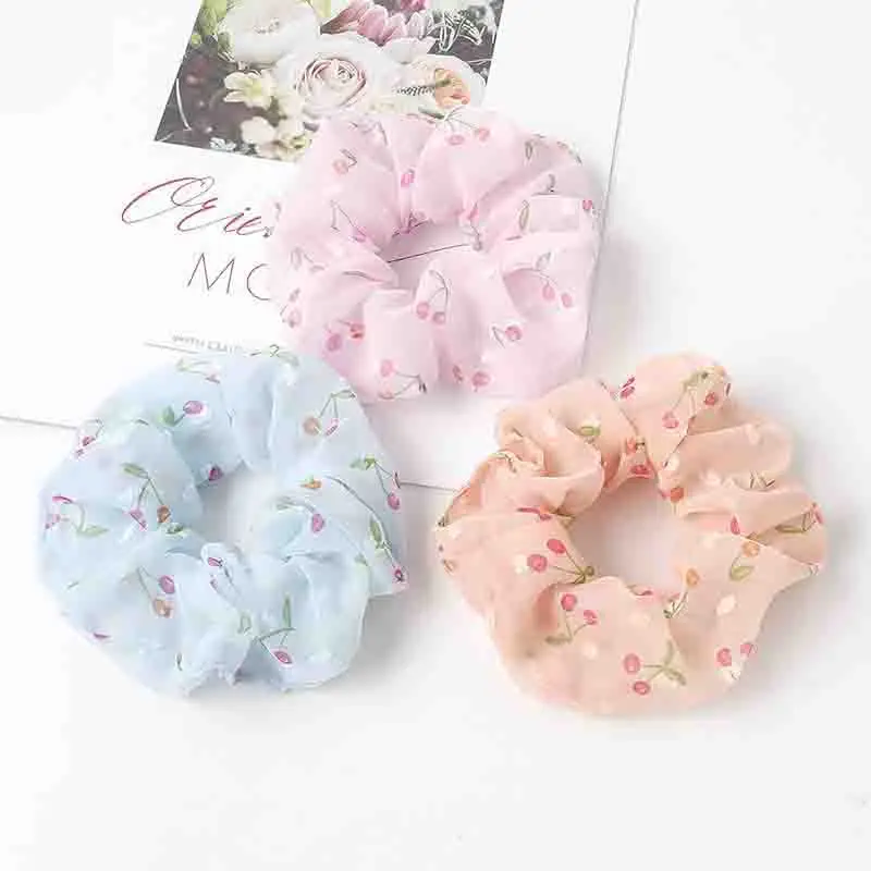 Новинка 2020 женские аксессуары для волос с цветочным фламинго резинка шифоновая