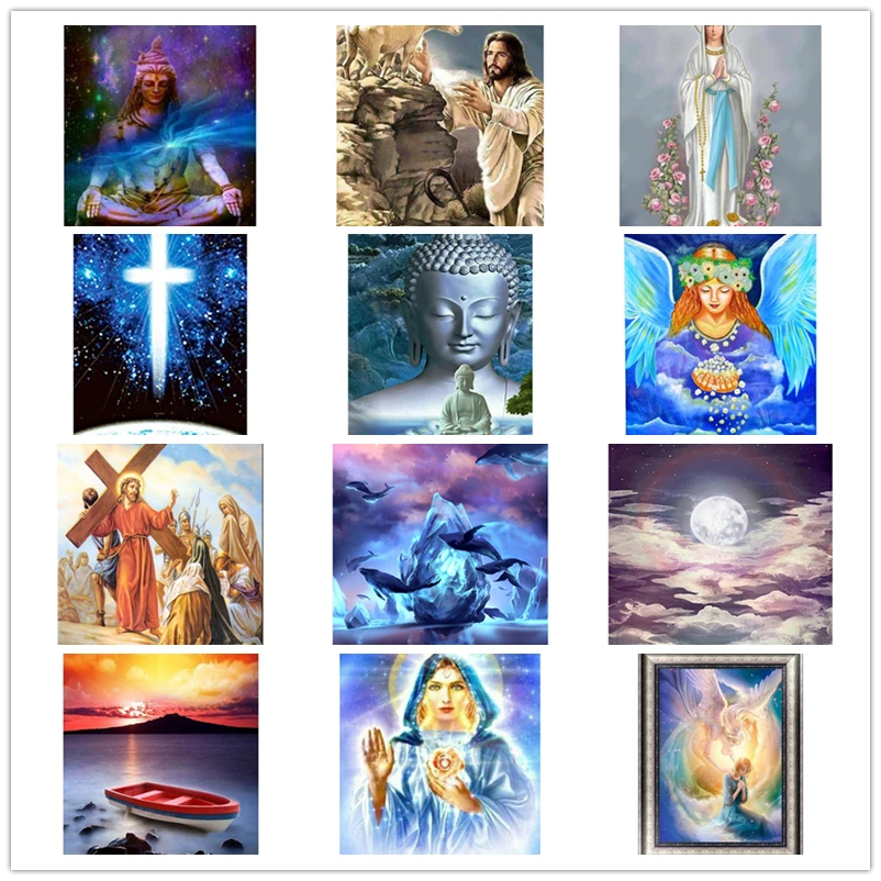 

Полный квадратный/круглый дрель 5D DIY Алмазная картина религиозная Подвеска "Иисус" Мэри вышивка бисером «Будда» вышивка крестиком 5D домашни...