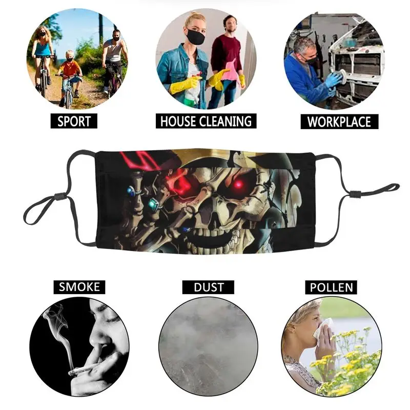 

Washable Overlord Mouth Mask Anime Ainz Ooal Gown Anti Haze Dustproof Protection Cover Respirator Mouth Muffle