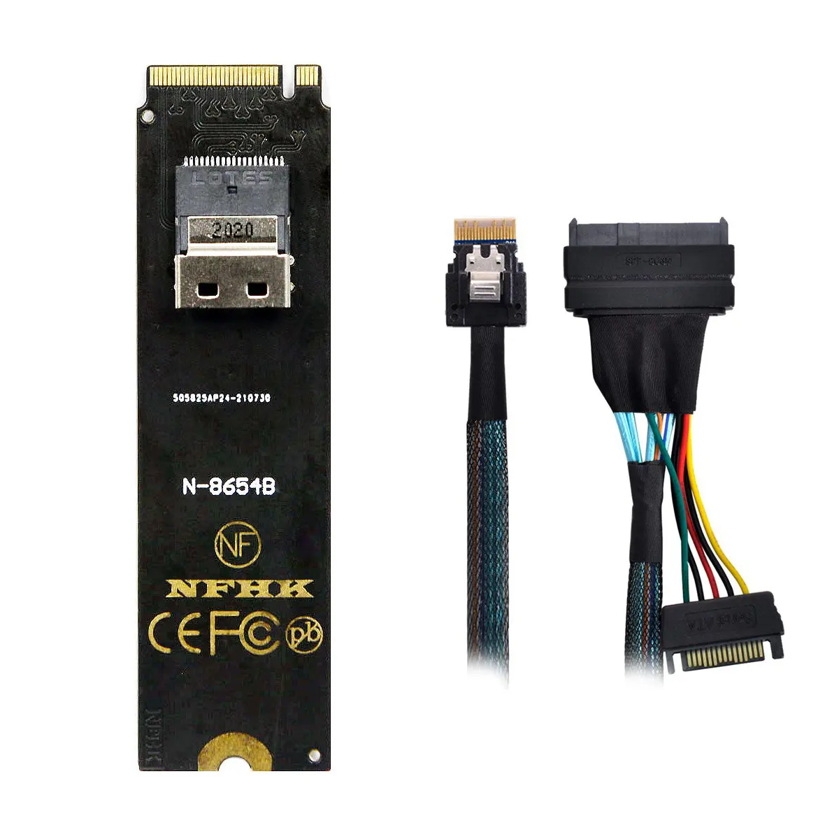 

Chenyang NGFF U.2 U2 SFF-8639 NVME PCIe SSD Cable and NGFF M-Key NVME to SFF-8654 Slimline SAS Card Adapter for Mainboard SSD