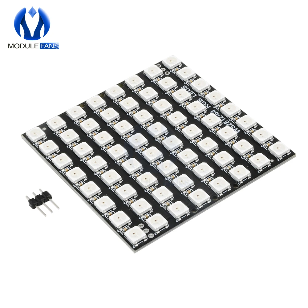 WS2812 5050 64 разрядный RGB светодиодный светильник Модуль квадратный WS2812B 8*8 разрядные