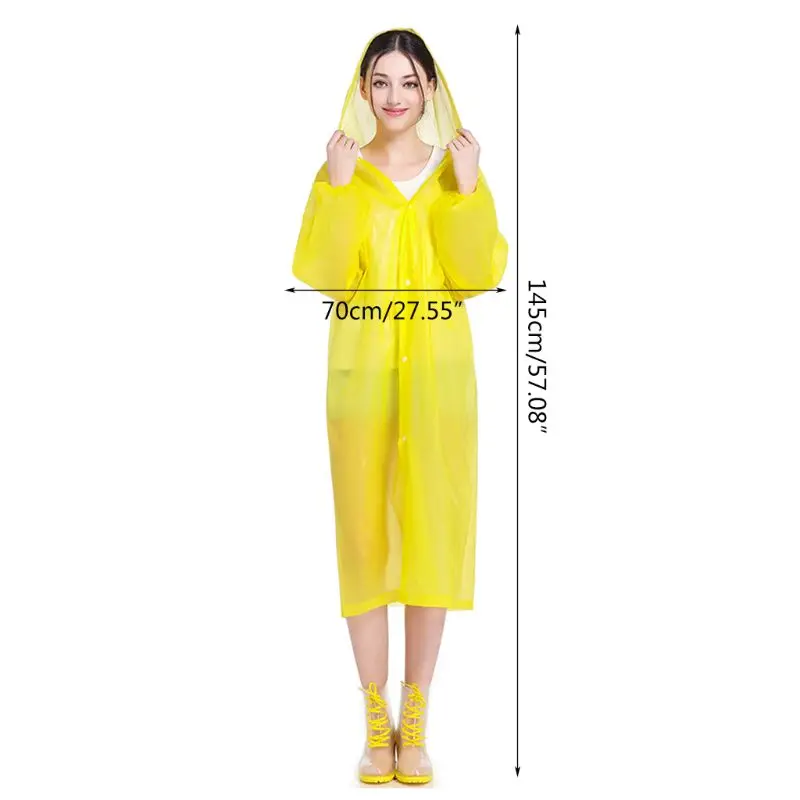 

Waterproof Rain Poncho Portable Light EVA Long Style Raincoat Outdoor Hiking Hunting Camping Non-disposable Rainwear QW