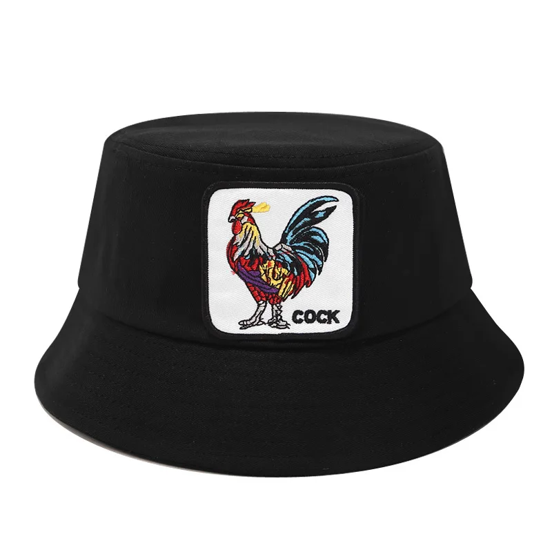 

Cotton Animal Flat Bucket Hat Fisherman Hat Outdoor Travel Hat Sun Cap Hats for Men and Women 08