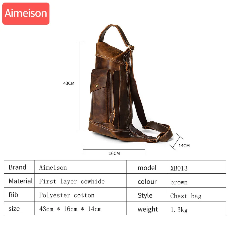 Мужская сумка мессенджер из натуральной кожи в стиле ретро|Сумки-тоут| |