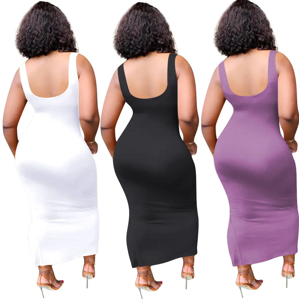 Женское облегающее платье-футляр без рукавов черное белое оранжевое розовое