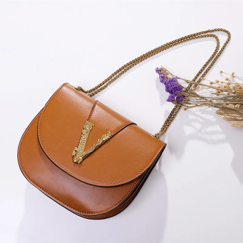 2021 New Fashion Famous Luxury Brand Chain Saddle Bag High Quality Leather Ladirs Crossbody Shoulder Bag  Purses and Handbags Cc