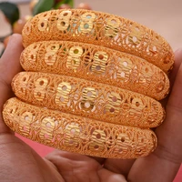 4pcslot luxury gold color dubai bangles for women indian ethiopian afric cuff braceletbangles party wedding gifts adjustable