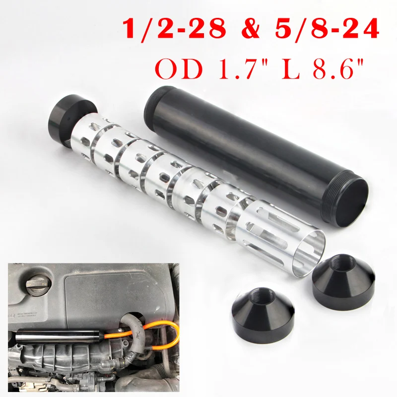 

L 8.6" OD 1.7" 5/8x24 1/2x28 aluminum Car Fuel Filter Automobile Solvent Trap Holes Bowl adapter NAPA WIX single core