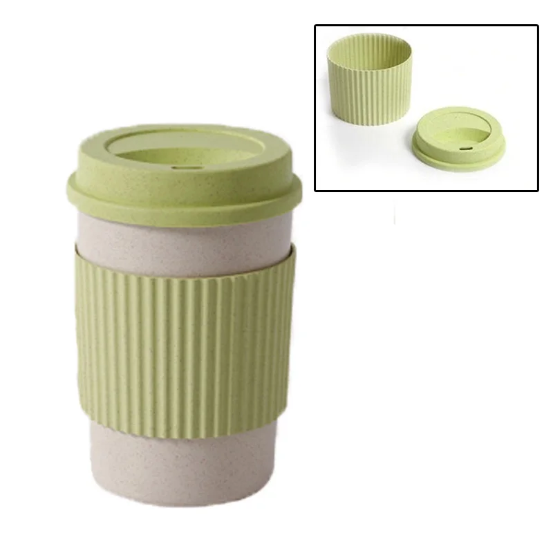 1 шт. портативные круглые кофейные кружки пшеничная солома пластиковые чайные