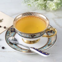 nordic handmade ceramic luxury coffee cup set espresso high quality bone china tea cup gold rim european tazas family drinkware